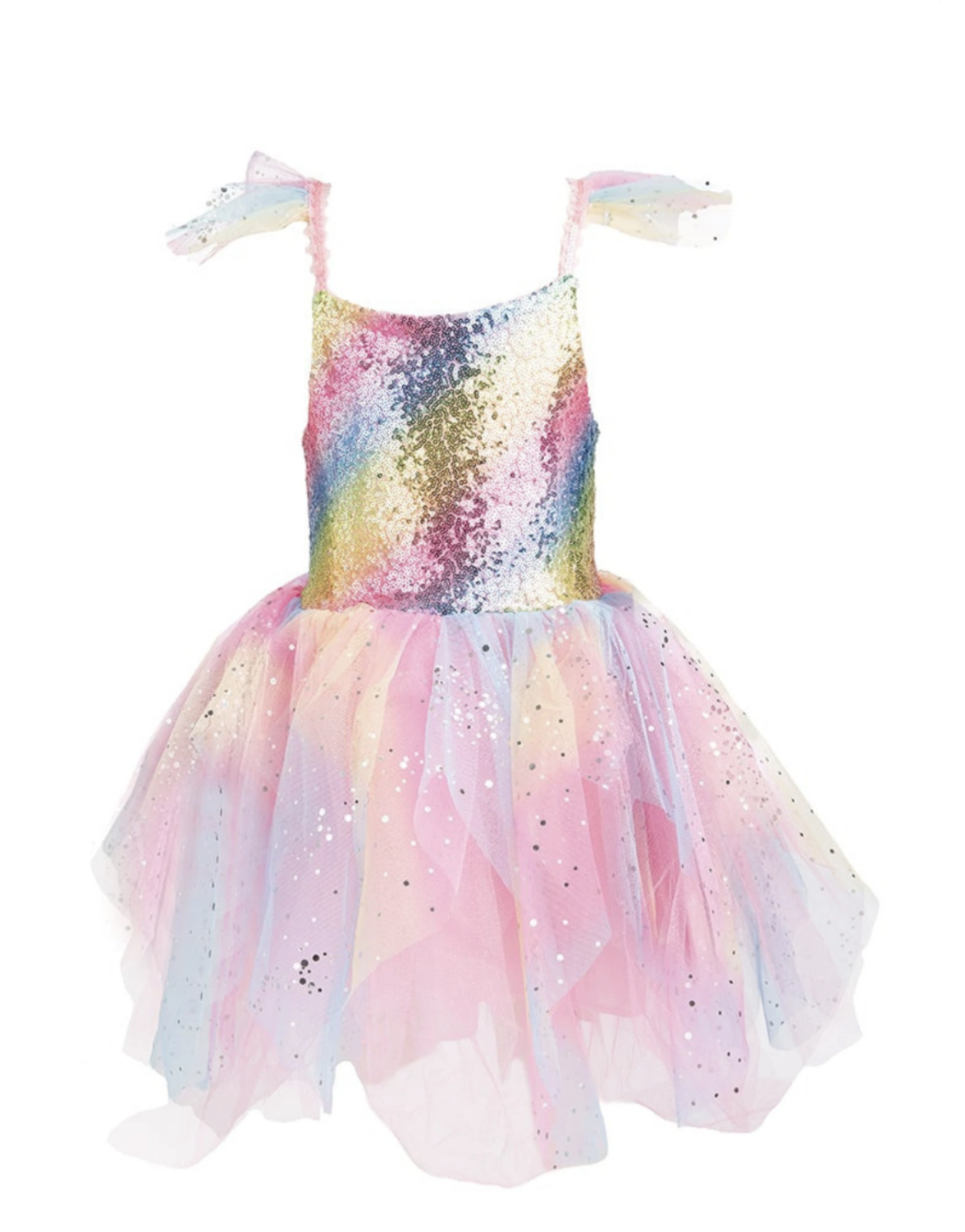 Rainbow Fairy Dress with Wings - Size 5-6 Image