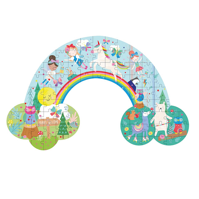 Rainbow Fairy Rainbow Shaped Puzzle - 80 pc Image