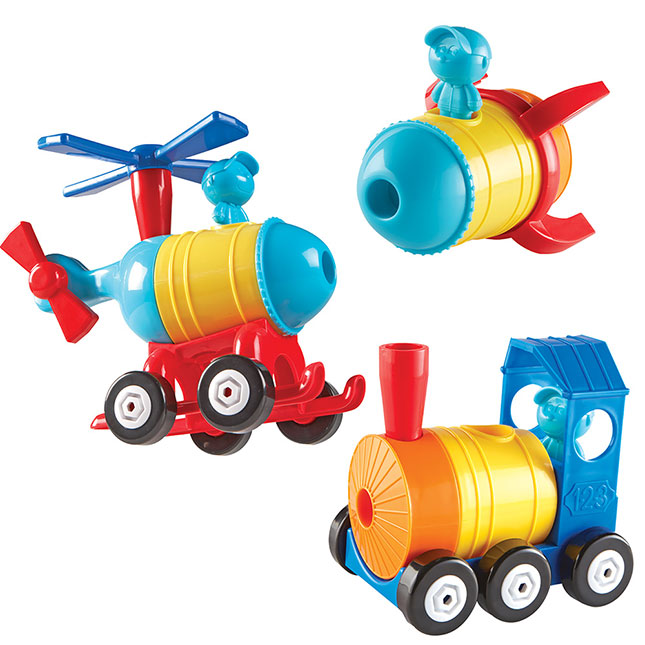 1-2-3 Build It Rocket-Train-Helicopter Image