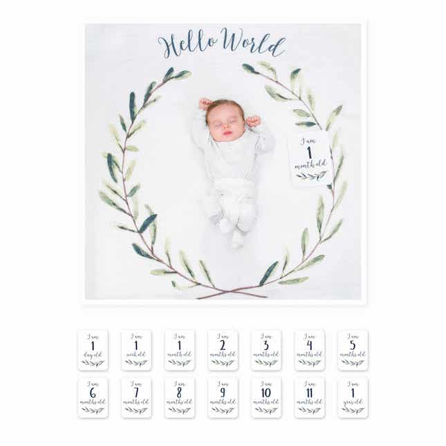 Baby's First Year Blanket & Card Set - Hello World Image