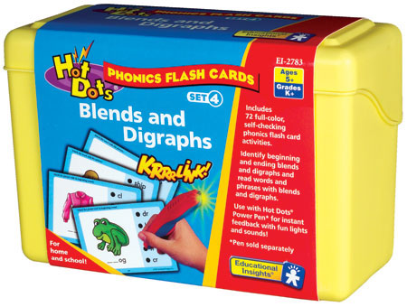 Hot Dots Phonics Flash Cards Blends Digraphs Fat Brain Toys