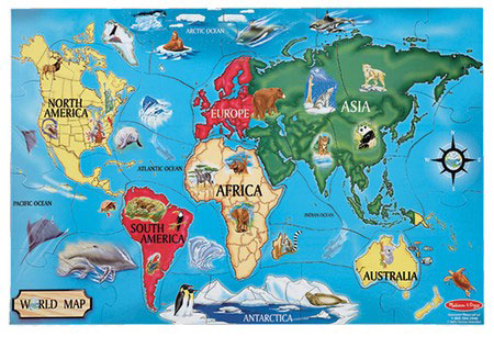 World   Kids on World Map  33 Pcs