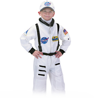 White Jr. Astronaut Suit with Embroidered Cap - Size 4/6