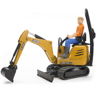 JCB Micro Excavator 8010 CTS and Construction Worker