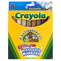 8 ct. Multicultural Washable Markers - Broad Line
