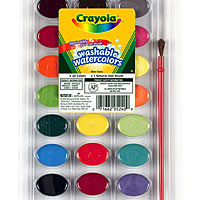 24 ct. Watercolor Pan with Plastic Handled Brush