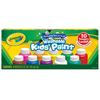 10 ct. 2 oz. Bottles - Assorted Color Washable Kid's Paint