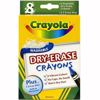 8 ct Bright Dry-Erase Crayons - Large