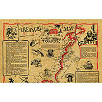 Treasure Map of Buried & Sunken Treasure Historical Document