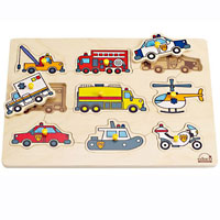 Educo Emergency Vehicles Peg Puzzle