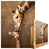 Giraffe Mother's Kiss 1000 piece puzzle