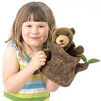 Bear in Tree Stump Puppet