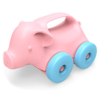 Pig-on-Wheels Push Toy