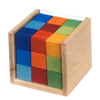 Colored Cubes in Box - 27 pc