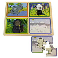 Green Start Wooden Puzzle - Animals At Home