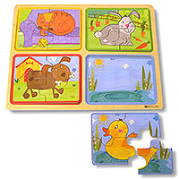 Green Start Wooden Puzzle - Playful Pals