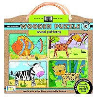 Green Start Wooden Puzzle - Animal Patterns