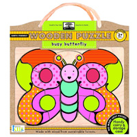 Green Start Wooden Puzzle - Busy Butterfly