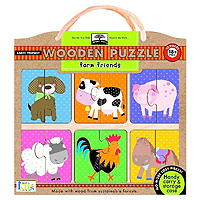 Green Start Wooden Puzzle - Farm Friends