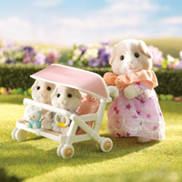 Calico Critters - Patty & Paden's Double Stroller Set