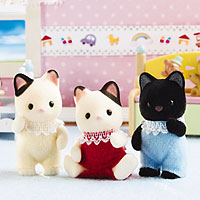 Calico Critters - Tuxedo Cat Triplets
