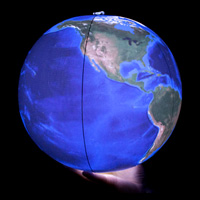 Illuminated Earth - Inflatable Blue Marble Globe