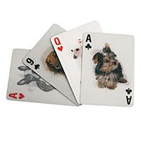 3-D Dog Playing Cards