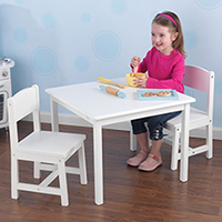 Aspen Table & Two Chair Set - White