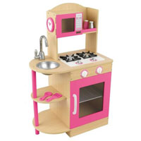 Pink Wooden Kitchen