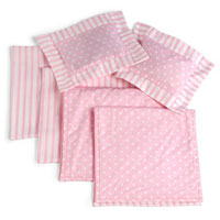 Bunk Bed Pink Stripe Linens