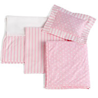 Single Bed Pink Stripe Linens