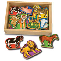Magnetic Wooden Animals