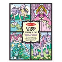 Stained Glass Coloring Pad - Fairies