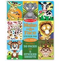 Make-a-Face Sticker Pad - Crazy Animals