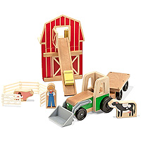 Whittle World-9-Piece Wooden Farm & Tractor Set