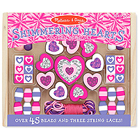 Shimmering Hearts Wooden Bead Set