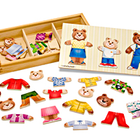 Wooden Bear Family Dress-Up Puzzle