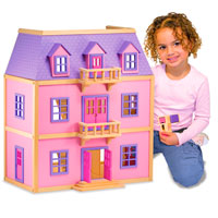 Multi-Level Wooden Dollhouse