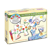 Floor Puzzle with 10 Jumbo Crayons - 36 pc