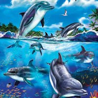 Cobble Hill Family Puzzles Dolphin Family - 400 pc