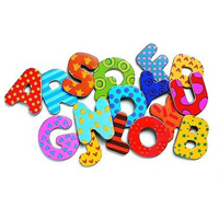 Djeco Wooden Magnetics - 38 Fancy Letters