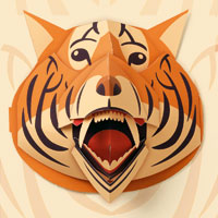 Tiger Pop-up Art