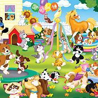 Pet Party Floor Puzzle - 24 pc