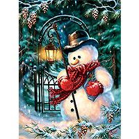 Enchanted Christmas Snowman Glitter Puzzle - 500 pc