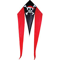 45 inch Flo-Tail Delta Kite - Skull Bones