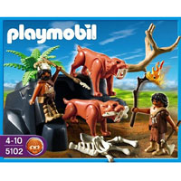 Playmobil Stone Age - Saber-Toothed Cat with Cavemen