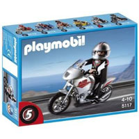Playmobil Collectible Motorcycles - Gray Motorcycle with Rider