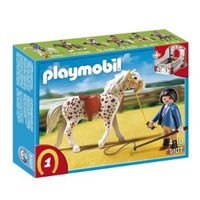 Playmobil Collectible Horses - Knabstrupper Horse with Trainer and Stable