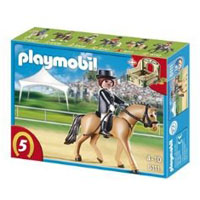 Playmobil Collectible Horses - German Sport Horse with Dressage Rider and Stable