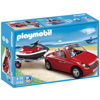 Playmobil Harbor - Red Convertible with Personal Watercraft